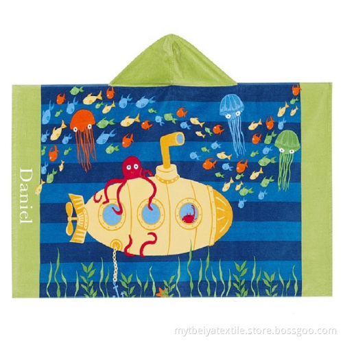 New Design Animal Shape Hooded Poncho Towel For Kids